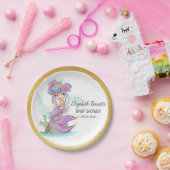 海の赤ちゃんシャワーの下のブロンド人魚 ペーパープレート (パーティー)