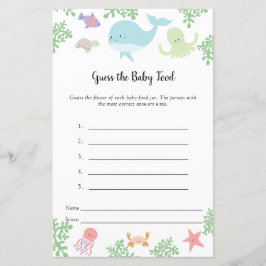 海の赤ちゃんシャワーの下のベビー食のゲームを推測