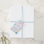 海の赤ちゃんシャワーの下の人魚ありがとう ギフトタグ (より糸付き)