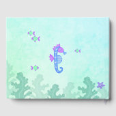 海の赤ちゃんシャワーの下の人魚パーソナライズされた ゲストブック (裏面)