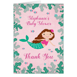 海の赤ちゃんシャワーの下の人魚ピンク