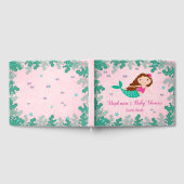 海の赤ちゃんシャワーの下の人魚ピンク ゲストブック (全面)