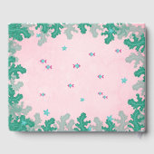 海の赤ちゃんシャワーの下の人魚ピンク ゲストブック (裏面)