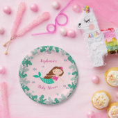 海の赤ちゃんシャワーの下の人魚ピンク ペーパープレート (パーティー)