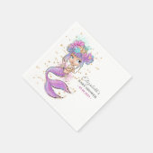 海の赤ちゃんシャワーの下の人魚 スタンダードカクテルナプキン (角)