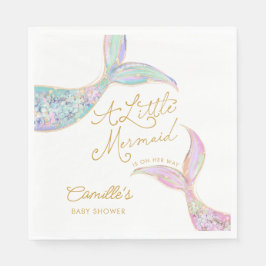海の赤ちゃんシャワーの下の人魚 スタンダードランチョンナプキン