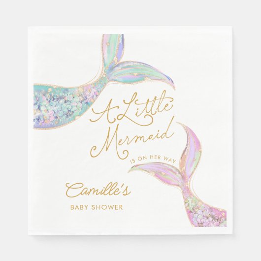 海の赤ちゃんシャワーの下の人魚 スタンダードランチョンナプキン (正面)