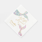 海の赤ちゃんシャワーの下の人魚 スタンダードランチョンナプキン (角)