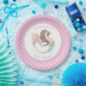 海の赤ちゃんシャワーの下の人魚 ペーパープレート (パーティー)