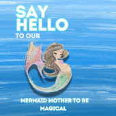 海の赤ちゃんシャワーの下の人魚 ペーパープレート