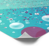 海の赤ちゃんシャワーの下の人魚 ポスター (角)