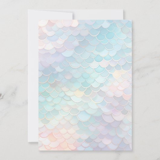 海の赤ちゃんシャワーの下の人魚 招待状 (裏面)