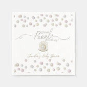 海の赤ちゃんシャワーの下の小さな真珠の貝殻 スタンダードカクテルナプキン (正面)