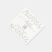 海の赤ちゃんシャワーの下の小さな真珠の貝殻 スタンダードカクテルナプキン (角)