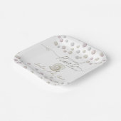 海の赤ちゃんシャワーの下の小さな真珠の貝殻 ペーパープレート (傾斜あり)