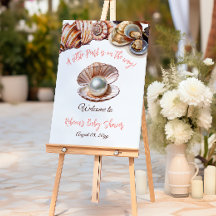 海の赤ちゃんシャワーの下の小さな真珠へようこそ