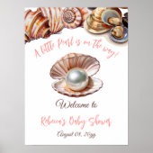 海の赤ちゃんシャワーの下の小さな真珠へようこそ ポスター (正面)