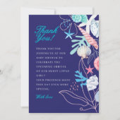 海の赤ちゃんシャワーの下の小さな真珠を紫 サンキューカード (正面)