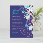 海の赤ちゃんシャワーの下の小さな真珠を紫 サンキューカード (スタンド正面)