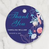 海の赤ちゃんシャワーの下の小さな真珠を紫 フェイバータグ (正面)