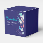 海の赤ちゃんシャワーの下の小さな真珠を紫 フェイバーボックス (正面サイド)