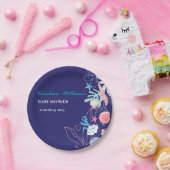 海の赤ちゃんシャワーの下の小さな真珠を紫 ペーパープレート (パーティー)