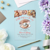 海の赤ちゃんシャワーの下の小さな真珠 アクリル招待状 (インサイチュ (ウェディング))