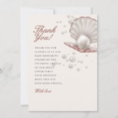 海の赤ちゃんシャワーの下の小さな真珠 サンキューカード (正面)