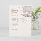 海の赤ちゃんシャワーの下の小さな真珠 サンキューカード (スタンド正面)