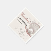 海の赤ちゃんシャワーの下の小さな真珠 スタンダードカクテルナプキン (角)