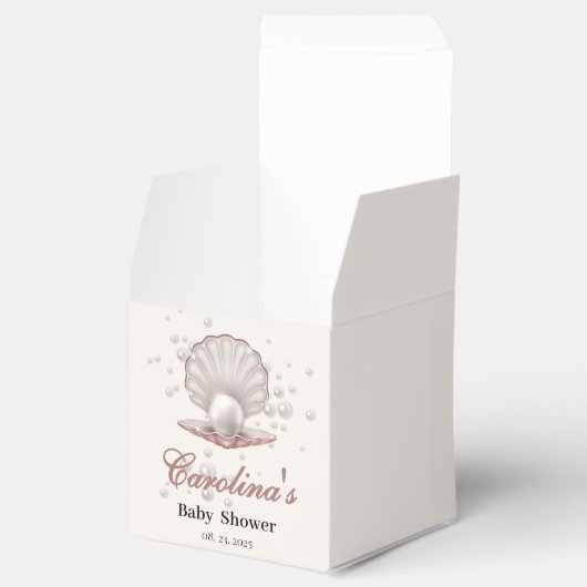 海の赤ちゃんシャワーの下の小さな真珠 フェイバーボックス (オープン)