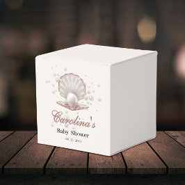 海の赤ちゃんシャワーの下の小さな真珠 フェイバーボックス