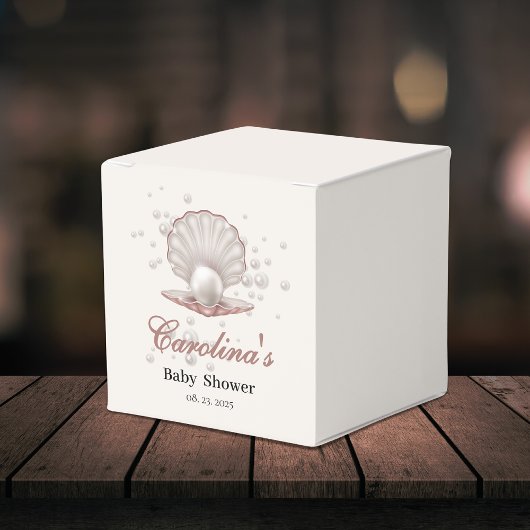 海の赤ちゃんシャワーの下の小さな真珠 フェイバーボックス