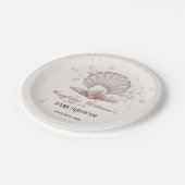 海の赤ちゃんシャワーの下の小さな真珠 ペーパープレート (アングル)