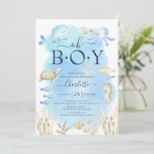 海の赤ちゃんシャワーの下の少年 招待状 (スタンド正面)
