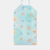 海の赤ちゃんシャワーの下の水色ブルー海 ギフトタグ (裏面)