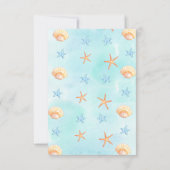 海の赤ちゃんシャワーの下の水色ブルー海 サンキューカード (裏面)