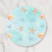 海の赤ちゃんシャワーの下の水色ブルー海 フェイバータグ (裏面)