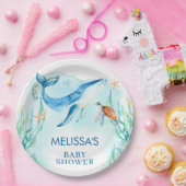 海の赤ちゃんシャワーの下の水色ブルー海 ペーパープレート (パーティー)