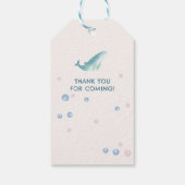 海の赤ちゃんシャワーの下の水色 ギフトタグ (裏面)