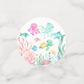 海の赤ちゃんシャワーの下の水色 コンフェッティ (スモール正面)