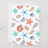 海の赤ちゃんシャワーの下の水色 サンキューカード (裏面)