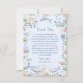 海の赤ちゃんシャワーの下の水色 サンキューカード (正面)