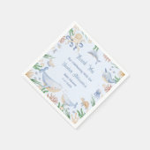 海の赤ちゃんシャワーの下の水色 スタンダードカクテルナプキン (角)