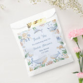 海の赤ちゃんシャワーの下の水色 フェイバーバッグ (封をした状態)