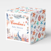 海の赤ちゃんシャワーの下の水色 フェイバーボックス (正面サイド)