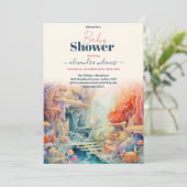 海の赤ちゃんシャワーの下の水色 招待状 (スタンド正面)