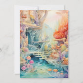 海の赤ちゃんシャワーの下の水色 招待状 (裏面)