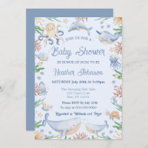 海の赤ちゃんシャワーの下の水色