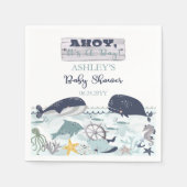 海の赤ちゃんシャワーの下の男の子だ スタンダードカクテルナプキン (正面)